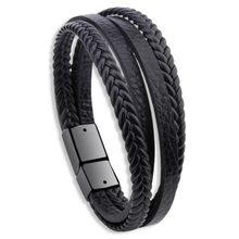 Load image into Gallery viewer, BRACELET - MULTI LAYER LEATHER WITH MAGNETIC CLASP