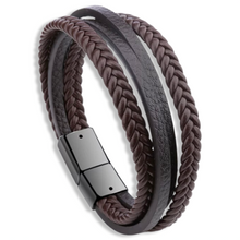 Load image into Gallery viewer, BRACELET - MULTI LAYER LEATHER WITH MAGNETIC CLASP
